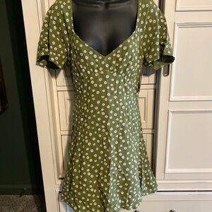 Nordstrom Olive Floral Mini Dress